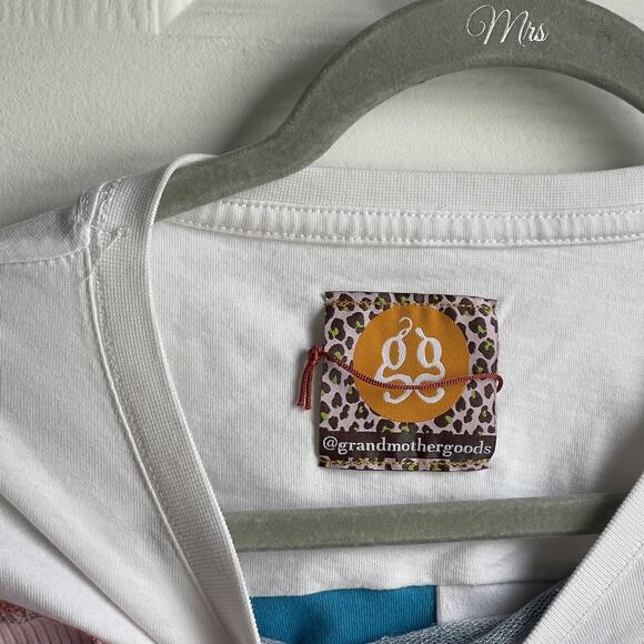 One Of A Kind! Rare Hand-Made Grandmothergoods Brooklyn patchwork Crop Top Tee - Picture 2 of 5